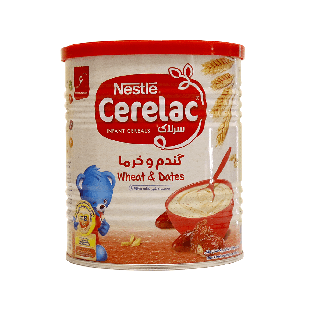 سرلاک گندم و خرما به همراه شیر ۴۰۰ گرم نستله CERELAC WHEAT AND DATE NESTLE