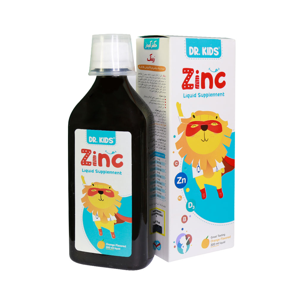 زینک و ویتامین ب کمپلکس و سی و د3 و کا2 ZINC AND VITAMIN C AND B COMPLEX AND D3 AND K2 LIQUID DR.KIDrS.