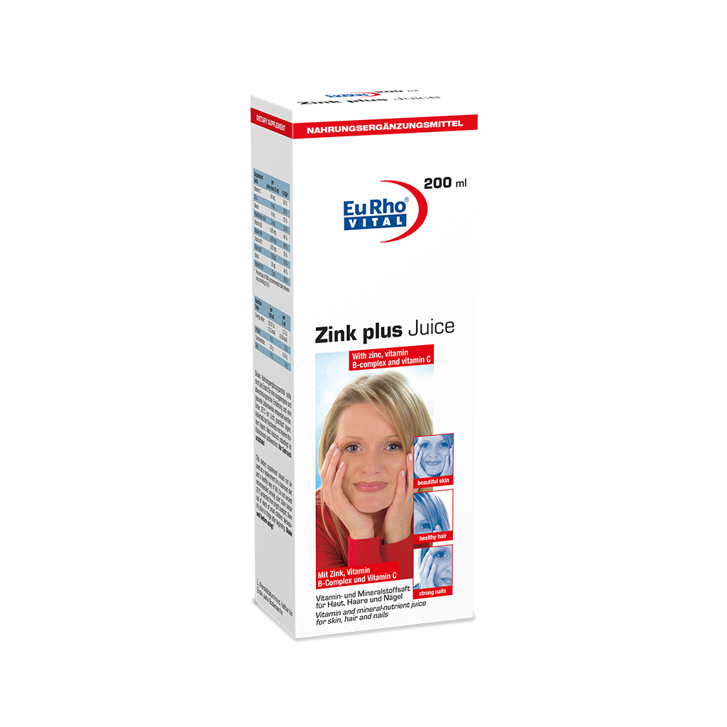 شربت زینک پلاس یورویتال ZINC PLUS JUICE WITH B COMPLEX AND VITAMIN C LIQUID EURHO VITAL