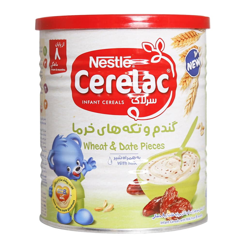 سرلاک گندم و تکه های خرما به همراه شیر  400 نستله CERELAC WHEAT AND DATE PIECES WHIT M,ILK NESTLE