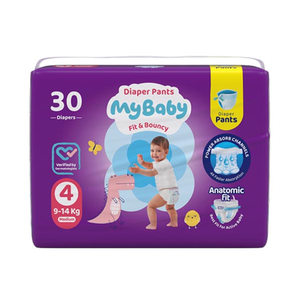 مای بی بی 4 30 عددی شورتی  4 MY BABY DIAPER PANTS