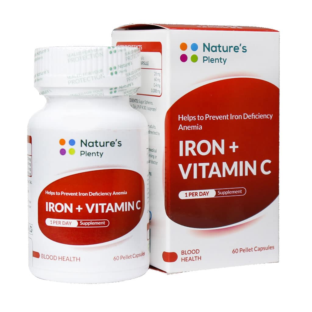 کپسول آیرون پلاس ویتامین ث نیچر پلنتی IRON PLUS VITAMIN C NATURES PLENTY